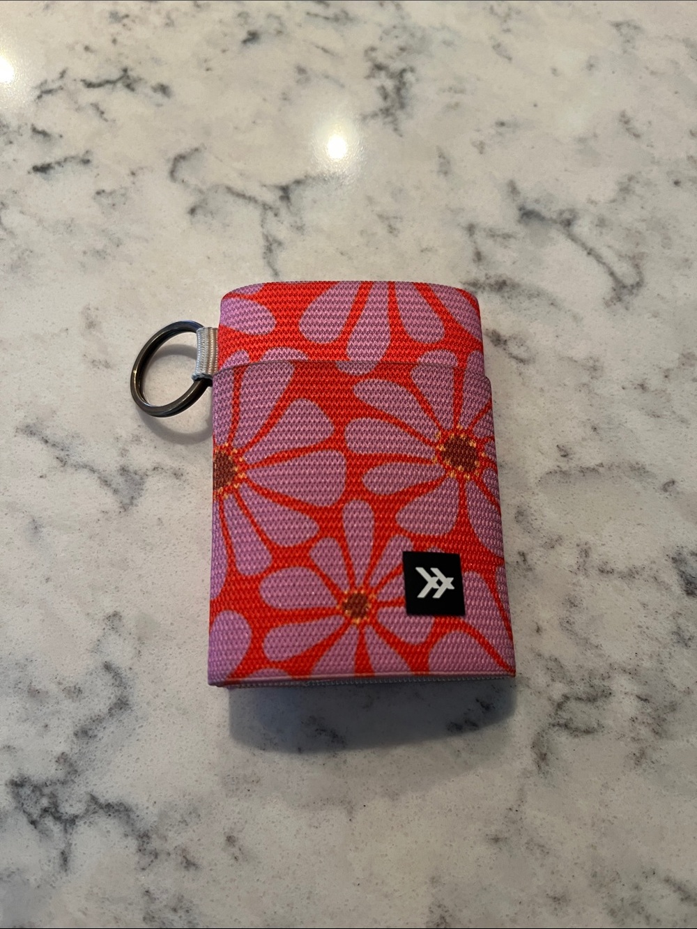Threads Floral Coral & Pink Card Wallet Keyring